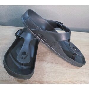 Birkenstock Gizeh EVA Sandals Dark Gray Silver Waterproof Thong Women's 41 / 10